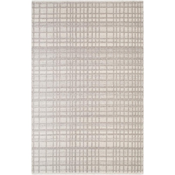 Mardin Light Gray Checkered 6 ft. x 9 ft. Indoor Area Rug