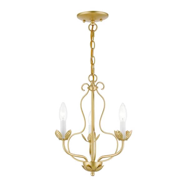 AVIANCE LIGHTING Ivywood 3-Light Soft Gold Floral Chandelier