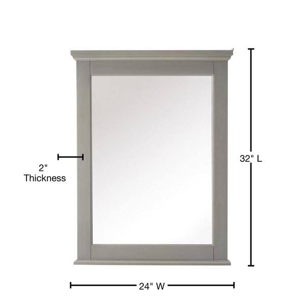 24.00 in. W x 32.00 in. H Framed Rectangular Bathroom Vanity Mirror in Gray 24.00 in. W x 32.00 in. H Framed Rectangular Bathroom Vanity Mirror in Gray
