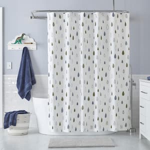 Multi-Color Printed Raindrop Shower Curtain