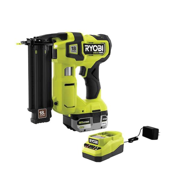 ONE+ HP 18V 18-Gauge Brushless Cordless AirStrike Brad Nailer Kit with 4.0 Ah Battery and Charger