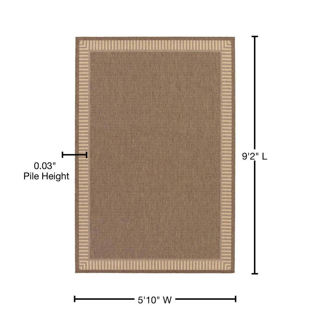 Reversible Black Synthetic 6' x 9' Easy-Care Area Rug