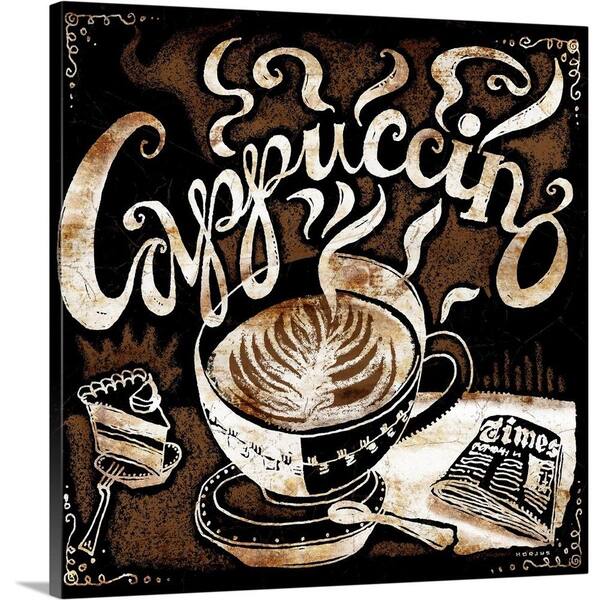Cappuccino, Cake and Newspaper by Peter Horjus Canvas Wall Art