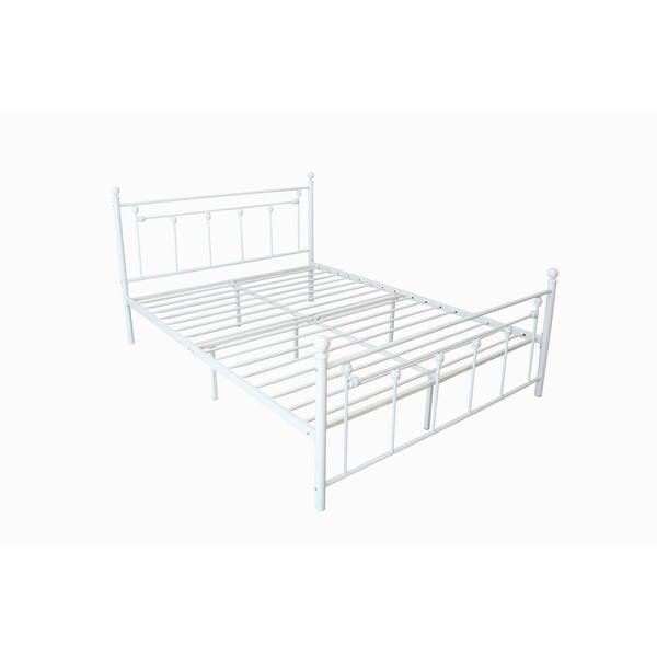 URTR 42.25 in. W White Metal Frame Twin Platform Bed Frame with
