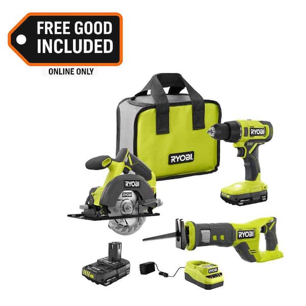 ONE+ 18V Cordless 2-Tool Combo Kit w/ Drill/Driver, Circular Saw, (2) 1.5 Ah Batteries, Charger, & Recip Saw