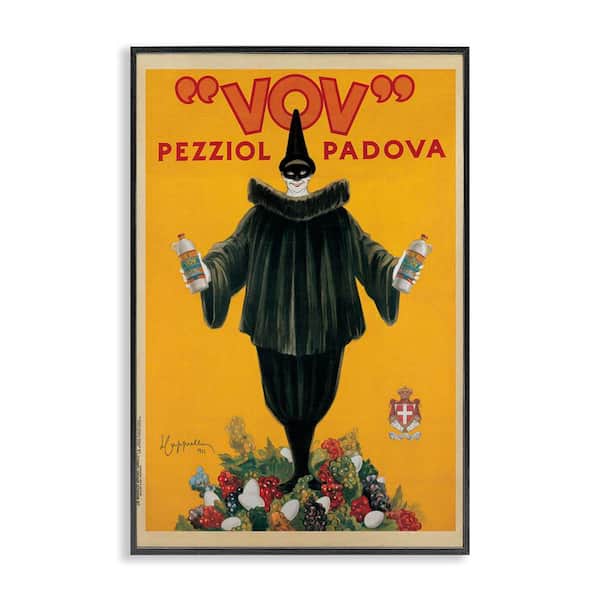 Stupell Industries Vintage Drink Poster by Vintage Poster Black Framed Food Giclee Art Print 30 in. x 20 in.