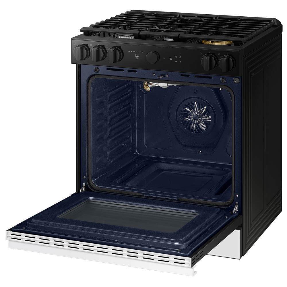 Samsung 6.0 Cu. Ft. White Glass Smart Gas Range with Griddle