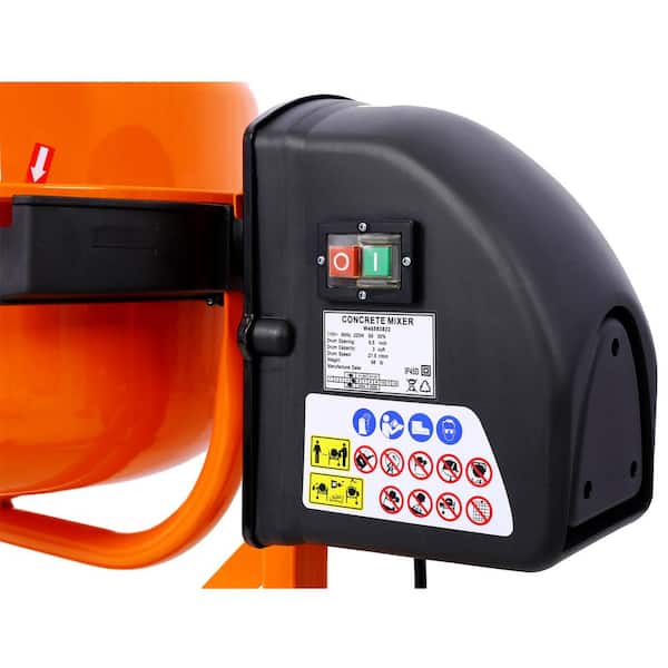 WRIGHTMASTER 3 cu. ft Portable Orange Cement Mixer 110-Watt
