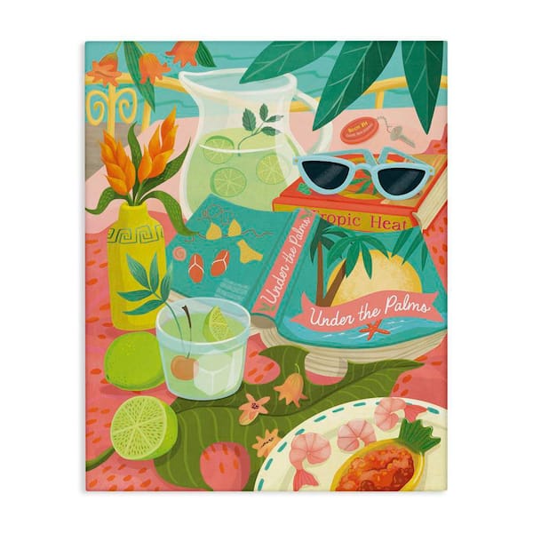 Stupell Industries Tropical Drinks on Beach by Laura Watson Unframed Food Graphic Art Print 20 in. x 16 in.