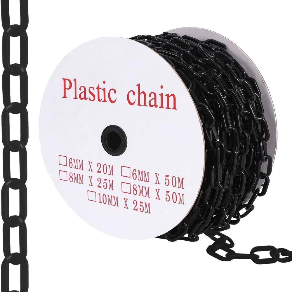 240 FT Plastic Chain Links, Safety Chain with 50 Hooks, Plastic Barrier Chains for Crowd Control, Parking Driveways price history on PriceWatchPro