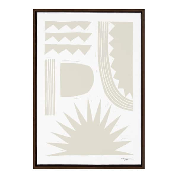 Kate and Laurel Sylvie Burst Neutral 1-Piece Brown Framed Canvas Art Print, 33.00 in. x 23.00 in .