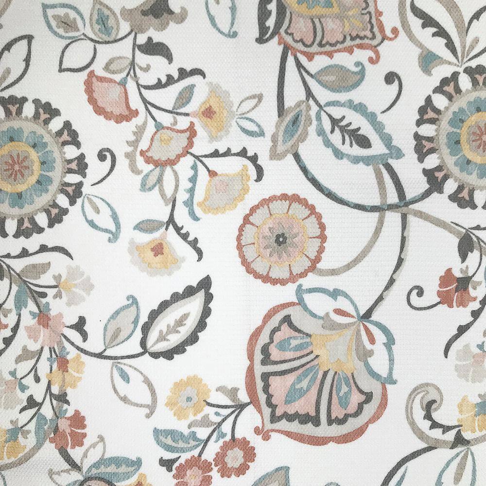 Signy Jacobean Pattern Light Filtering White Kitchen Curtain Tier Pair