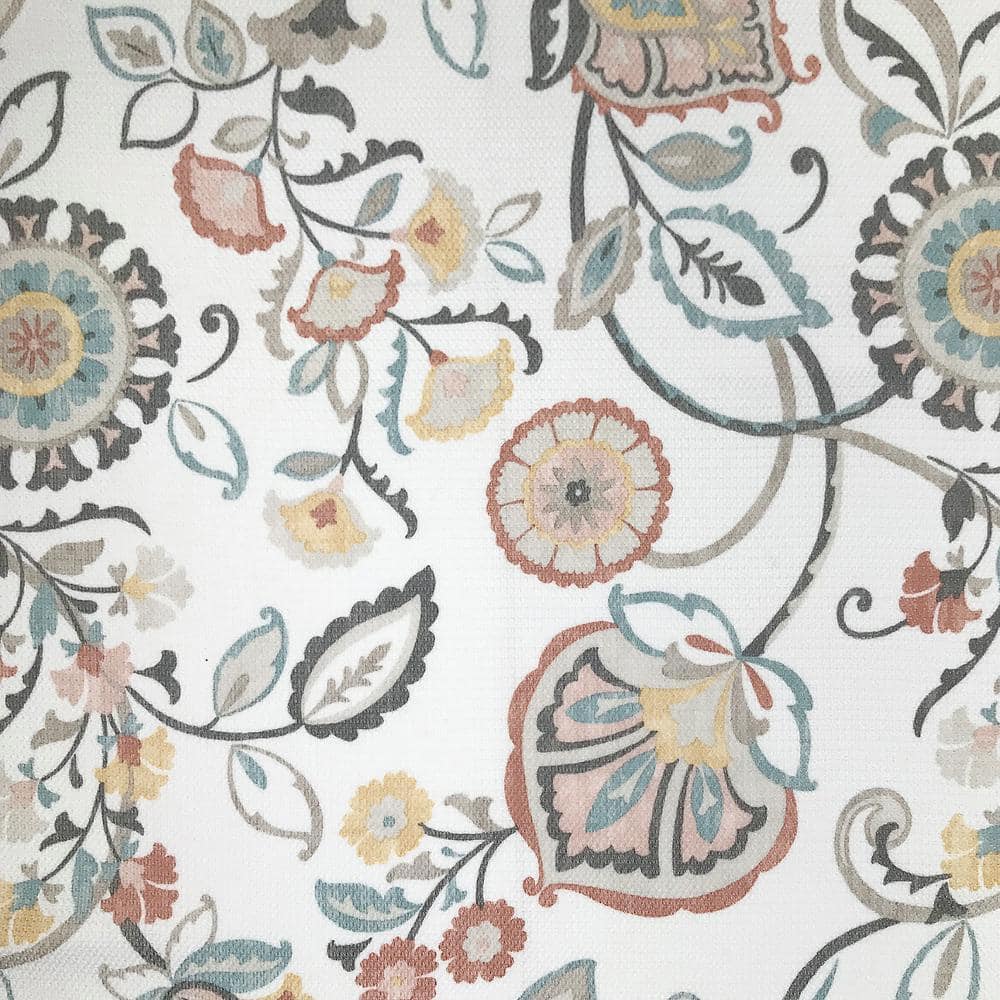 Signy Jacobean Pattern White Semi-Sheer Rod Pocket Kitchen Valance