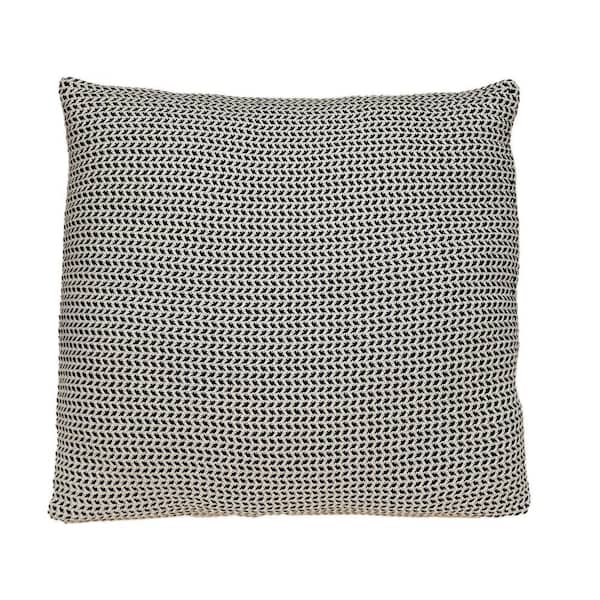Willow 20 in. x 20 in. Transitional Black and Beige Throw Pillow