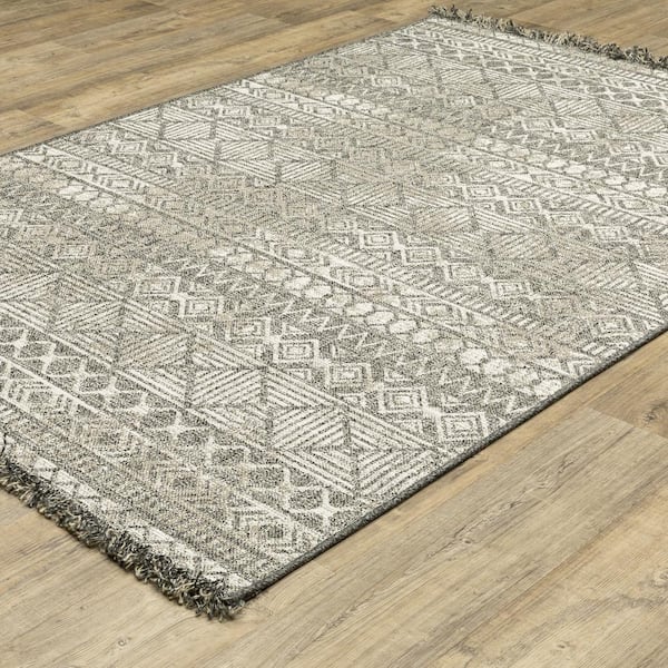 Gables Beige 10 ft. x 13 ft. Tribal Stripe Polypropylene Indoor/Outdoor Area Rug