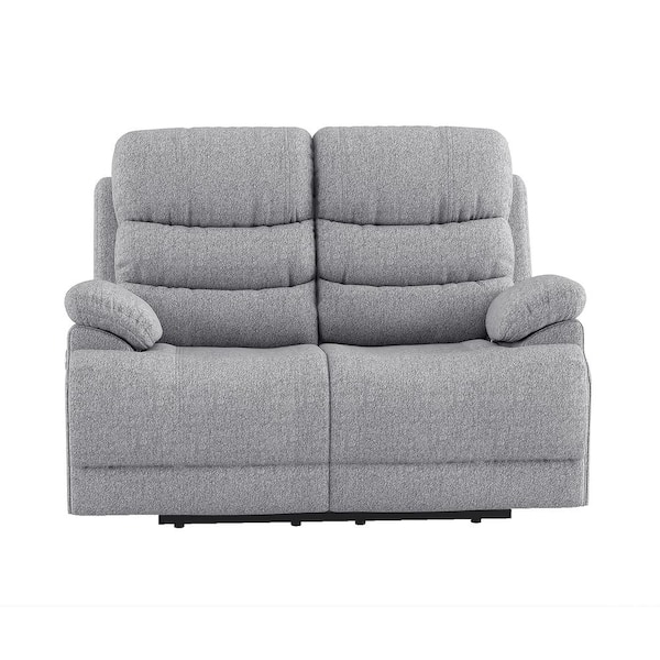 EVERGLADE HOME Ember 61.5 in. Round Arm Chenille Straight in Gray