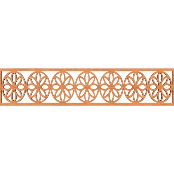 Ekena Millwork Blume Fretwork 0.375 in. D x 46.75 in. W x 10 in. L Cherry Wood Panel Moulding