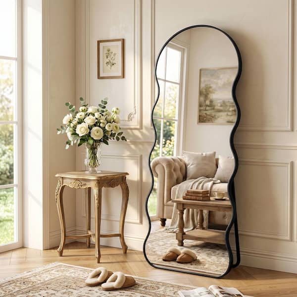 Mother mirror  アルケミスト Hochwertiges 24 in. W x 63 in. H Black Aluminum Alloy Framed