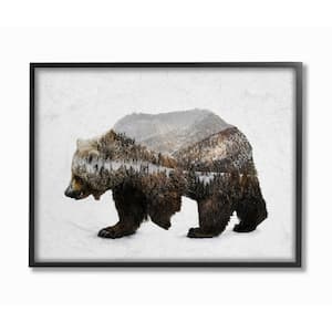 11 in. x 14 in. "Bear Silhouette Mountain Range Photography" by Anna Dittman Framed Wall Art