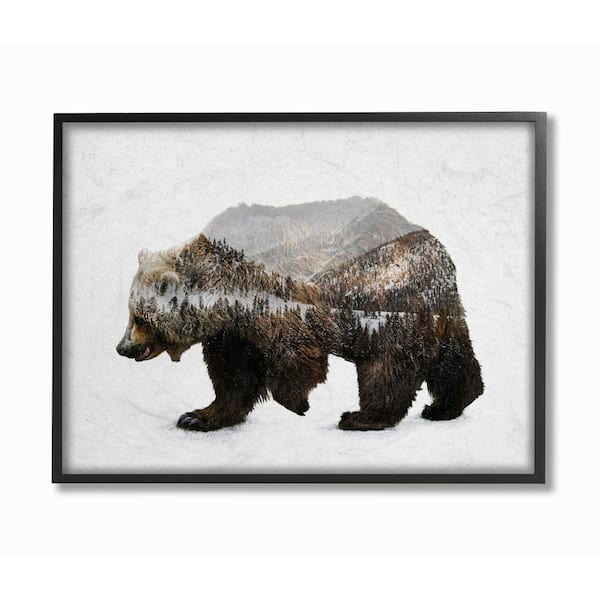 Stupell Industries 11 in. x 14 in. "Bear Silhouette Mountain Range Photography" by Anna Dittman Framed Wall Art