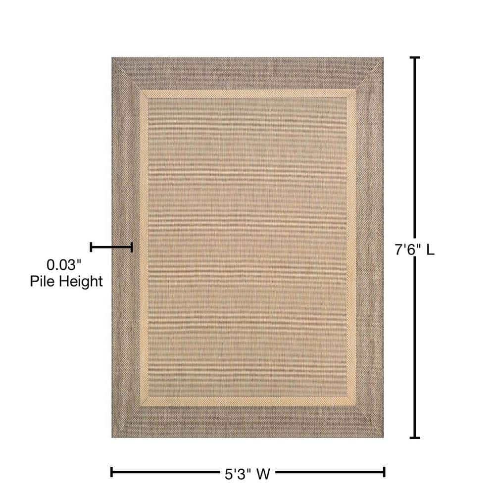Recife Stria Texture 5' x 7' Blue Synthetic Rectangular Rug
