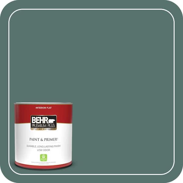 BEHR PREMIUM PLUS 1 qt. #480F-6 Shaded Spruce Flat Low Odor Interior Paint & Primer