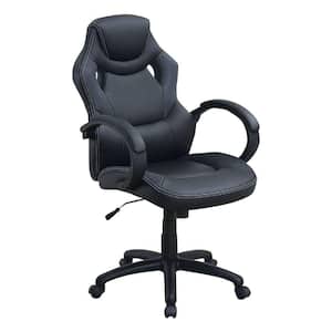 Black Office Chair with Curved Cut Out Padded Back