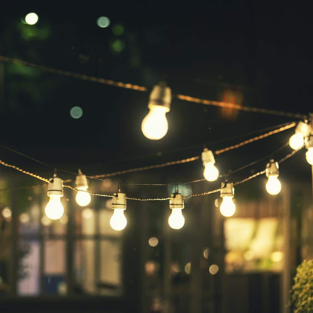 Silver 48 ft Outdoor LED String Light Hanging Kit
