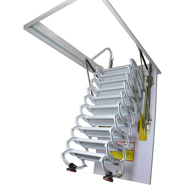 13-Steps Ceiling Attic Loft Folding Ladder Retractable Pulldown Stairs with 27.5 x 47. 2 in. Open Size & 10. 5 ft. Heigh