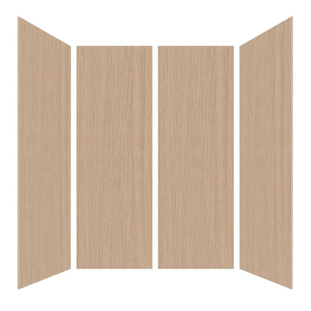 60 in. L x 32 in. W x 96 in. H Alcove Stone Plastic Composite 4-Piece Shower Wall 5/32 in. Warm Beige Wood Grain price history on PriceWatchPro
