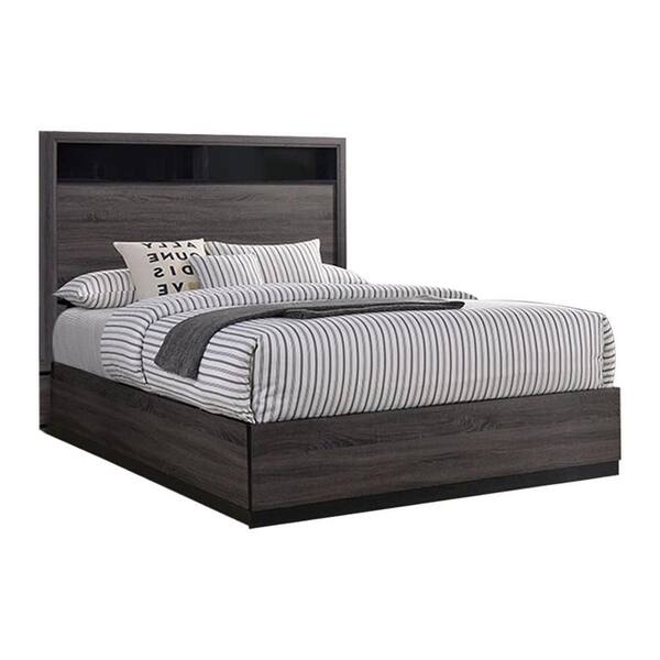 Unbranded Jay Gray Wood Frame Queen Platform Bed