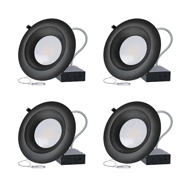 RUN BISON 4-Pack 6 in. 5000K 20-Wattage New Construction or Remodel IC Rated Integrated LED Recessed Light Commercial Downlight