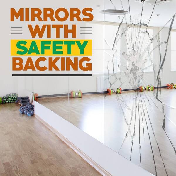 Mirror Hd Tempered Wall Kit, 5ft X 4ft Gym Mirror