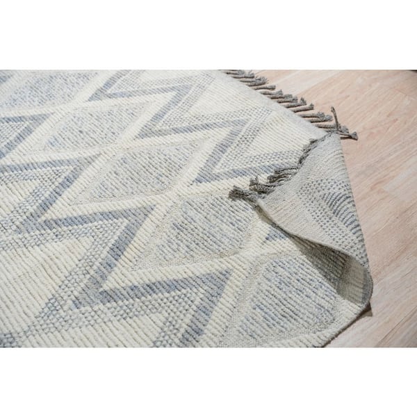 Ivory Hand-Knotted Wool Contemporary Marrakech Handspun, Timeless Elegance for Living Room, 12 ft. x 19 ft. Area Rug