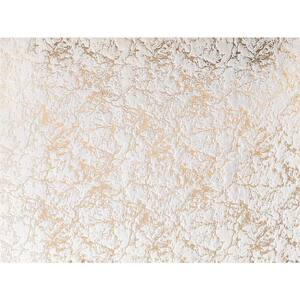 Lily Luxury White 7 ft. x 10 ft. Chinchilla faux fur Abstract Gilded Rectangular Area Rug