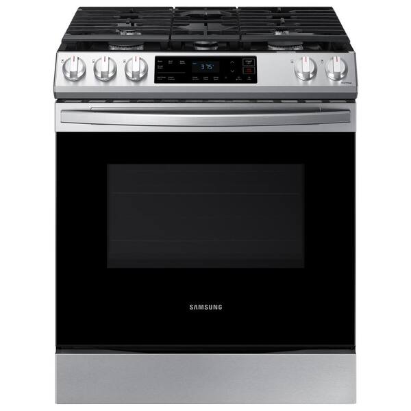 SamSung Bespoke Smart SlideIn Gas Range 6.0 cu. ft. in White Glass