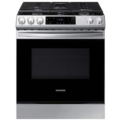 30 in. 6.0 cu. ft. Slide-In Gas Range with Self-Cleaning Oven in Stainless Steel