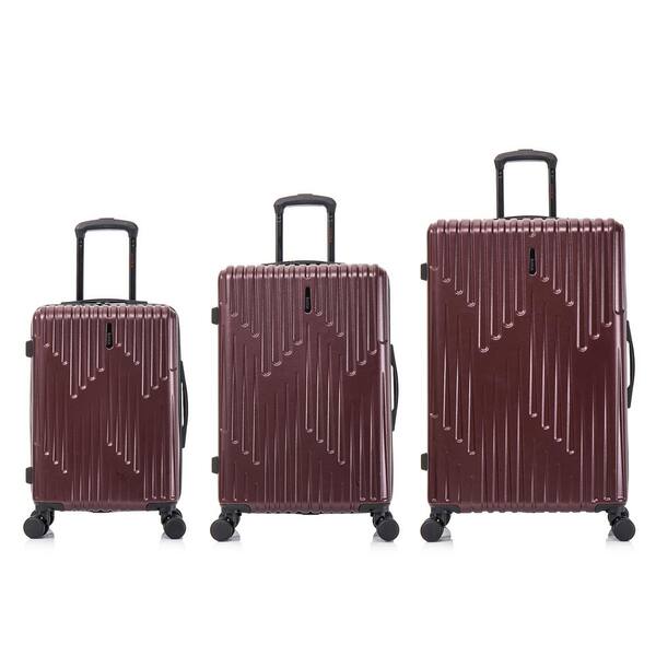 InUSA Drip Lightweight Hard Side Spinner 3-Piece Luggage Set 20 in./24 in./28 in. Wine