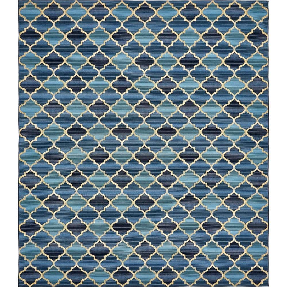 Unique Loom Outdoor Eden Trellis Blue 10' 0 x 12' 0 Area Rug Unique Loom Outdoor Eden Trellis Blue 10' 0 x 12' 0 Area Rug - 1