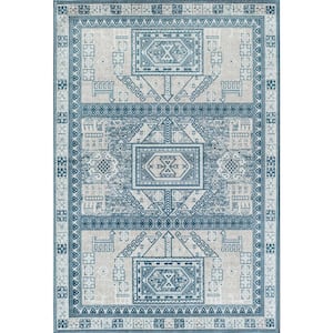 Freya Azure 2'6"x8' Farmhouse Area Rug