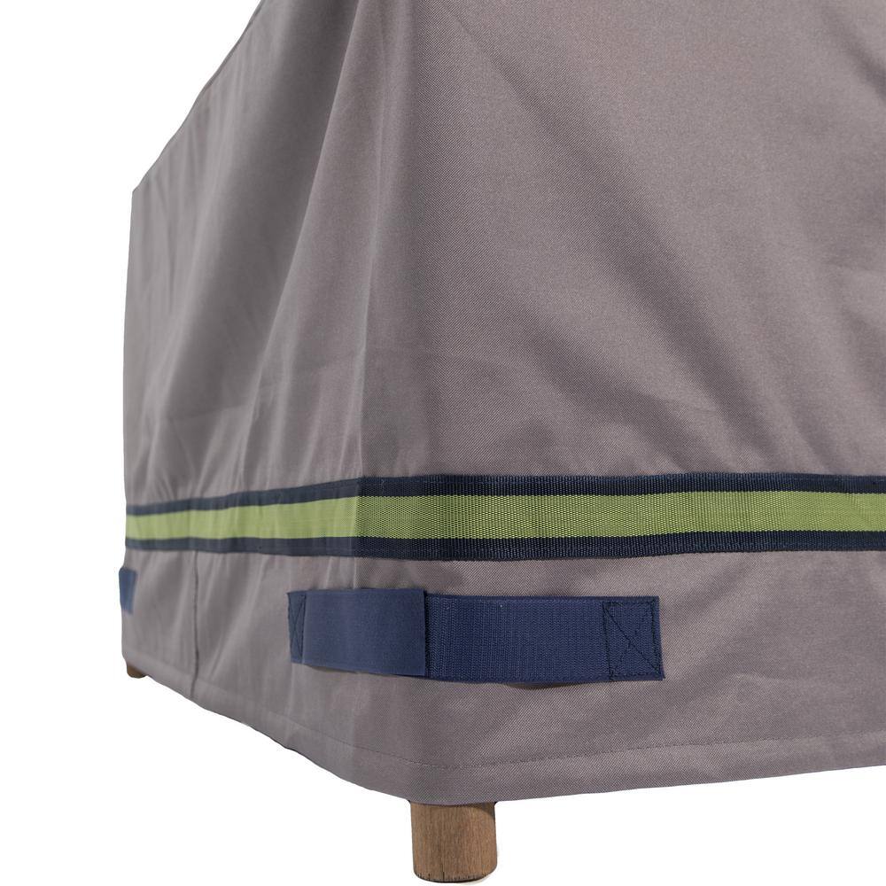 Gray Waterproof Polyester Small Table/Ottoman Cover with Handles