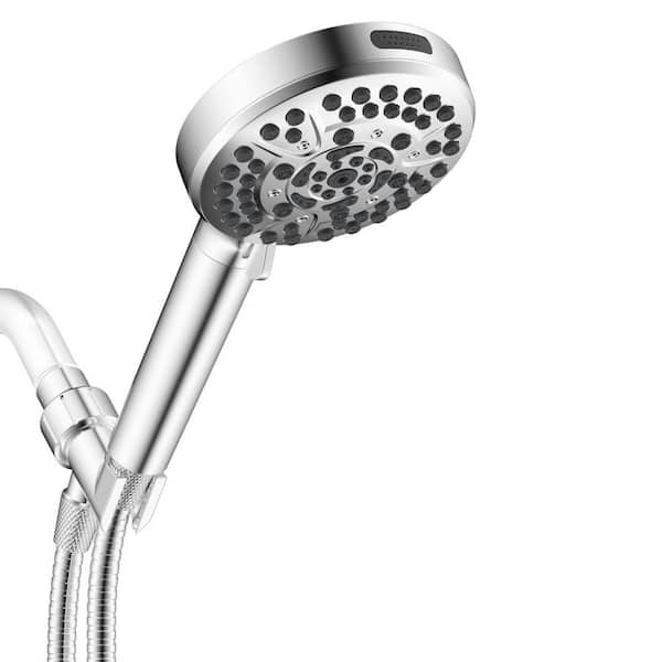 10-Spray Wall Mount Handheld Shower Head 1.8 GPM with 71 in. Shower Hose and Adjustable Shower Holder in Chrome
