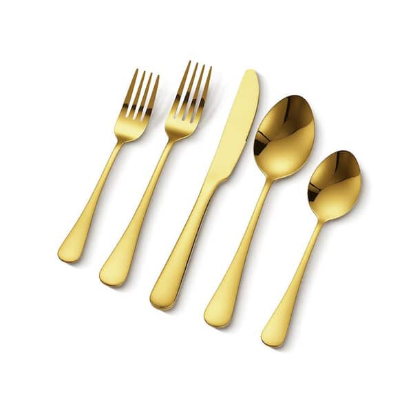 60-Piece Gold Silverware Set, Food-Grade Stainless Steel Flatware Utensils, Mirror Finished Cutlery Set, 2025 update