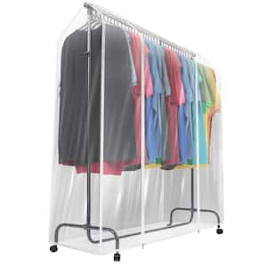 65 in. H x 23 in. W x 72 in. D Ft Clear Plastic Clothes Rail Cover for Portable Closet
