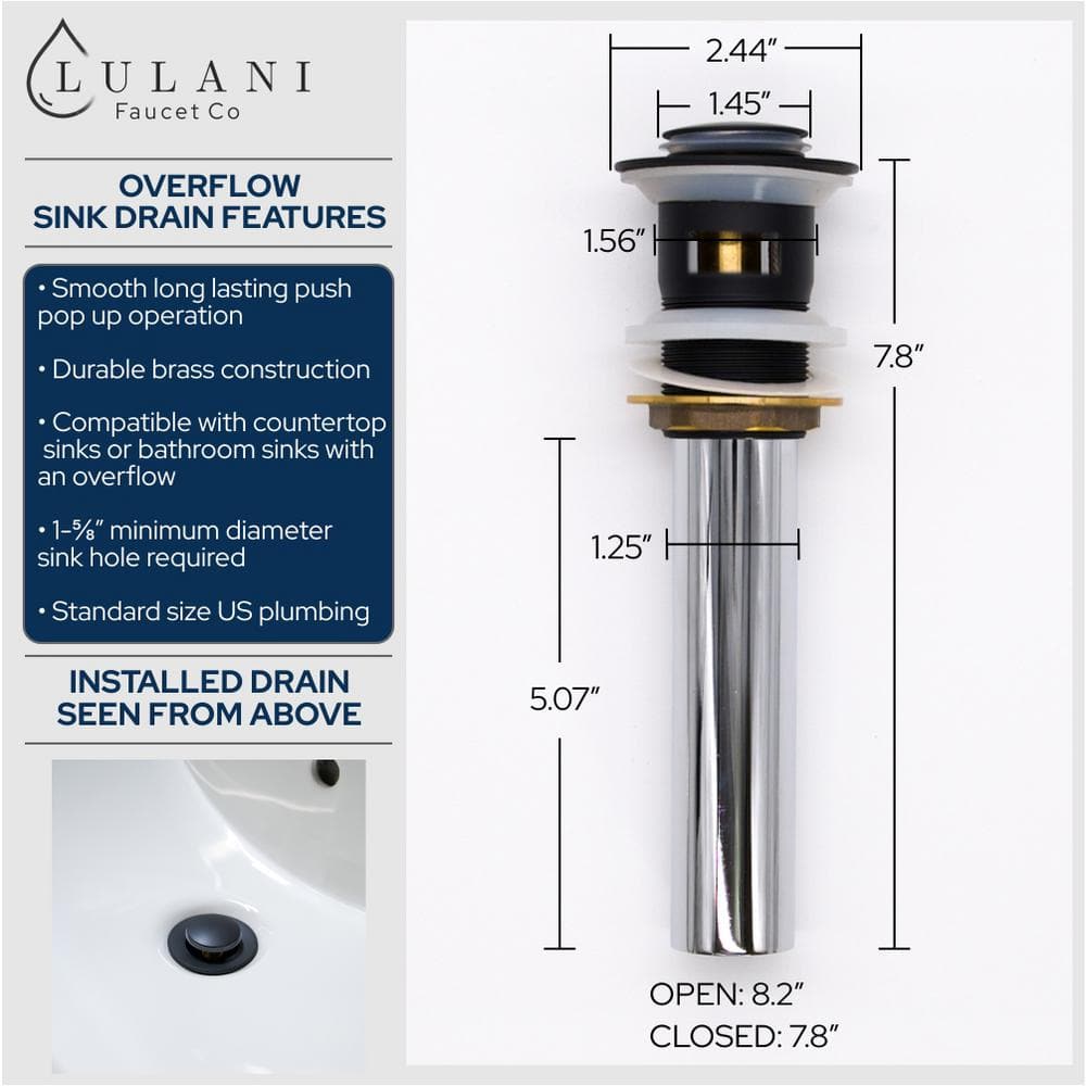 Lulani Capri Elegant Matte Black Brass Single Hole Bathroom Faucet