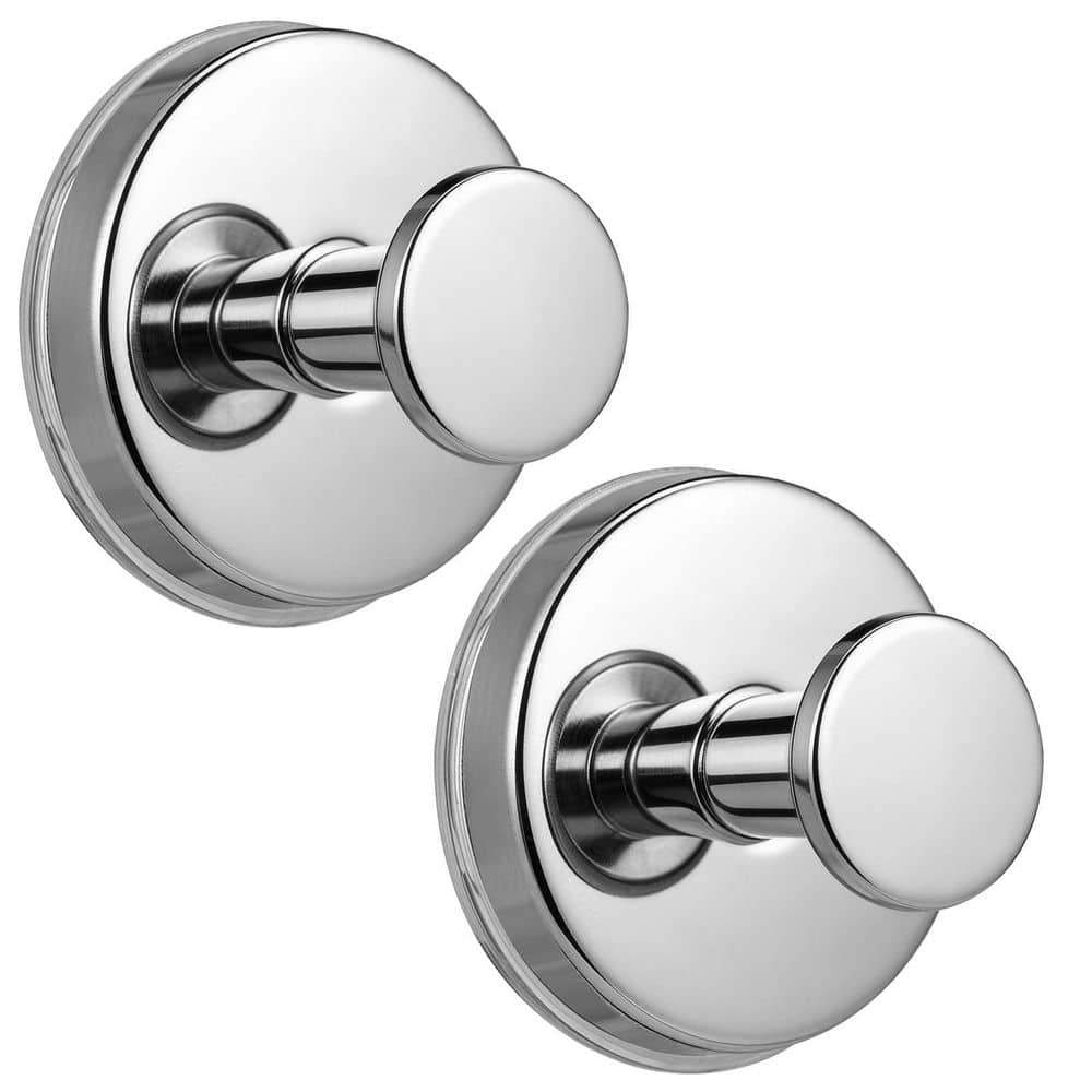 Stainless Steel Suction Cup Towel Hook Set in Chrome Polished, No-Drill Bathroom Hooks for Glass, 2 Pack price history on PriceWatchPro