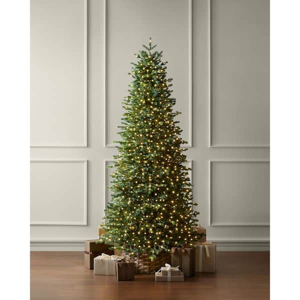 7.5 ft. Elegant Twinkling Grand Fir Slim LED Pre-Lit Artificial Christmas Tree with Timer
