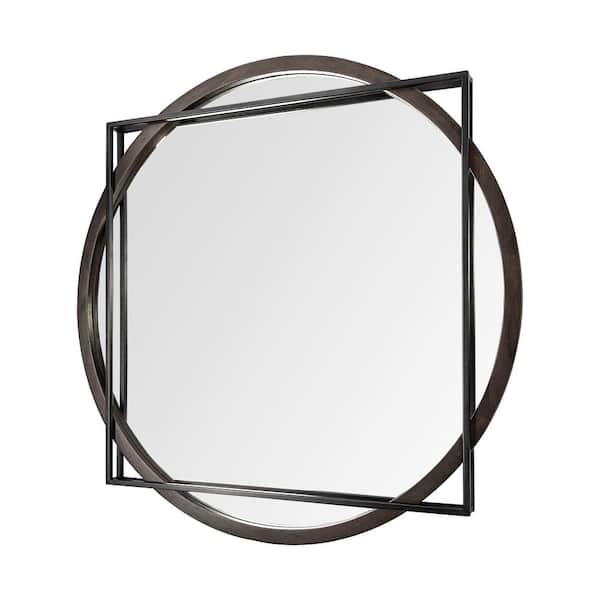 Mercana Large Square Black Modern Mirror (46.0 in. H x 2.5 in. W)