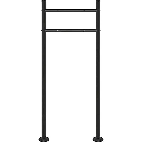 48 in. Matte Black Stainless Steel Mailbox Stand