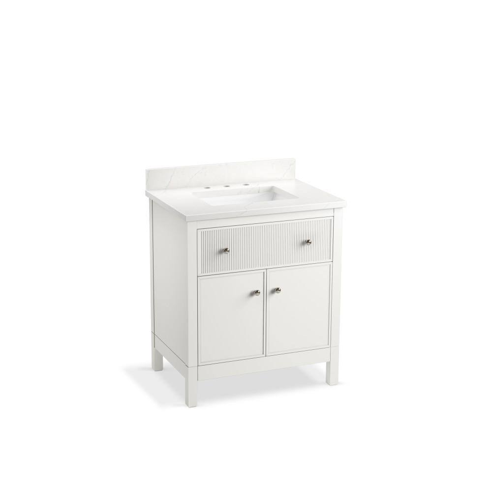 KOHLER Malin By Studio McGee 30 in. Bathroom Vanity Cabinet in White With  Sink And Quartz Top 35019-0 - The Home Depot